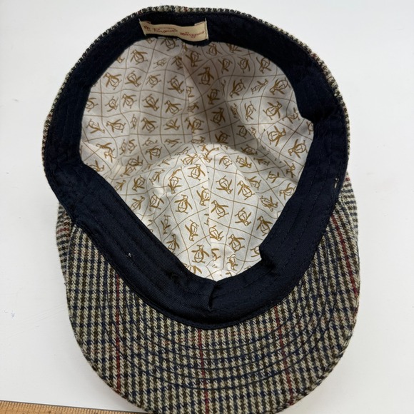 Original Penguin Original Wool Blend Herringbone Newsboy Flat Cap Hat Gray - Picture 7 of 10
